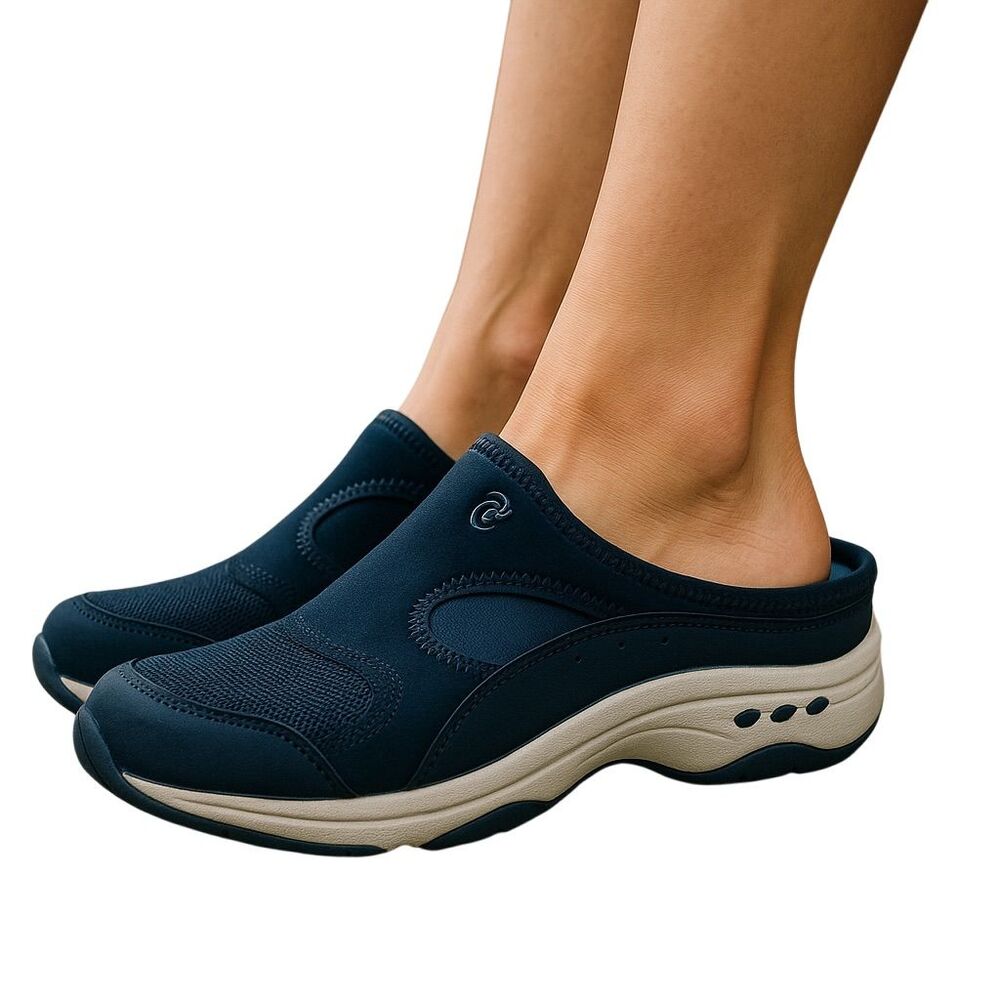 Easy Spirit Women's Travel 2 Navy Blue Slip-On Mules Size 6.5M Casual Shoes